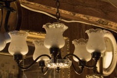 5 Light Chandelier with Etched Glass Shades