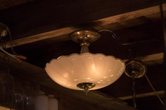 White Glass Scalloped Ceiling Lamp