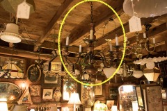 Wood and Iron 6 Candle Chandelier
