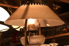 Oil Lamp Converted to Electric Ceiling Lamp