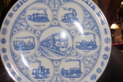 Blue & White Chicago Railroad Fair Train plate