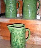 Green Stoneware Pitchers