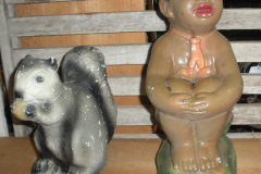 Chalk Squirrel and Boy Figures