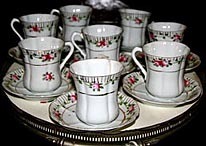 Set of Chocolate Cups and Saucers