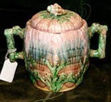 Majolica Seaweed Sugar Bowl