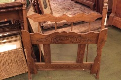 Oak Wall Magazine Holder with Mirror
