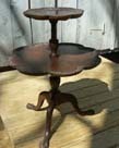 2 Tiered Carved Mahogany Stand