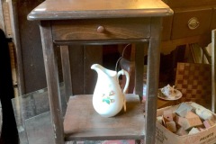 Small Square Dark Wood Table with Drawer