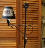 Iron Floor Lamp with Leaf Base