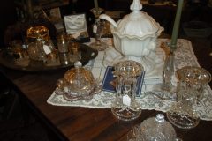 Tureen, Glass Butter Dishes, Candlesticks