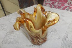 Merino Ruffled Glass Vase from Italy