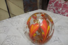 Orange Vase signed Sabino 1977