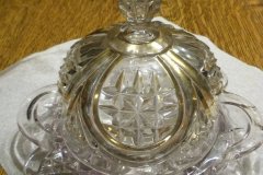 Pattern Glass Butter Dish