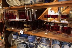 Ruby Red Glass Bowls, Wine glasses, Champagne Coupes