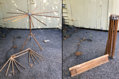 Vintage Collapsible Wooden Drying Racks for Floor and Wall Mounting