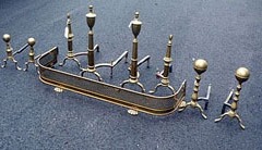 Brass Andirons and Fender