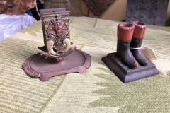 Egyptian Pharaoh Matchbook Holder and pair of Boots Match Holder
