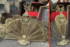 Brass Fan Shaped Folding Fireplace Screen