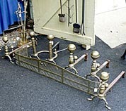Brass Andirons and Fender