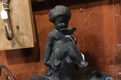 Outdoor Fountain Girl Painted Black