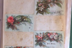 Flower Trade Cards John W Harnden Hair Cutter, Wakefield, AND Coburn Bros. Stationers and Printers