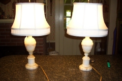 Pair of alabaster table lamps