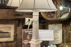 White Alabaster Table Lamp, 33" Tall 