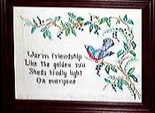 Warm Friendship motto/sampler