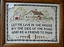 Let me Live in the House motto/sampler
