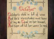 October's Child Motto/Sampler