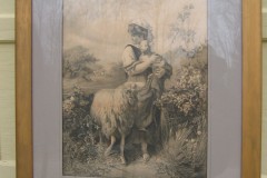 Print of Girl with Sheep